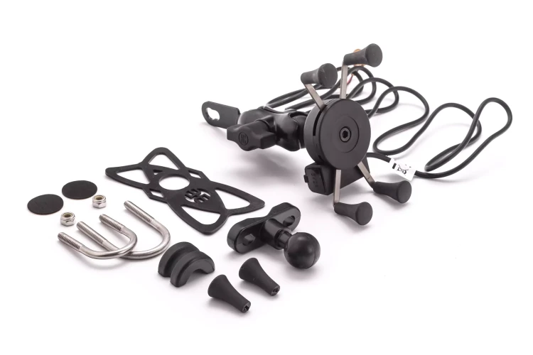 Uchwyt motocyklowy na telefon z ładowarką RAM L-metal USB - BT153
