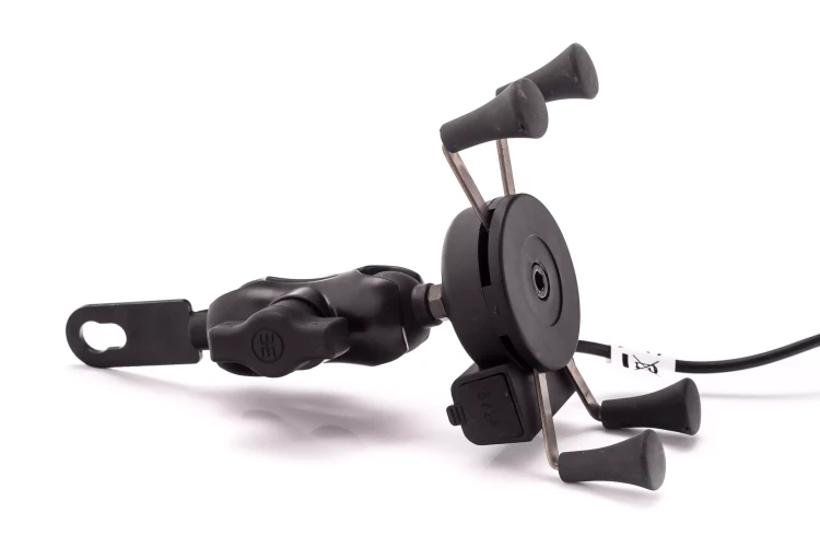 Uchwyt motocyklowy na telefon z ładowarką RAM L-metal USB - BT153