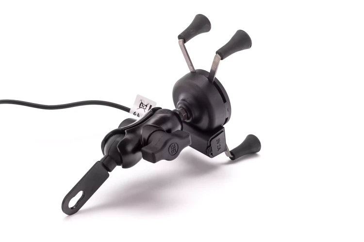 Uchwyt motocyklowy na telefon z ładowarką RAM L-metal USB - BT153