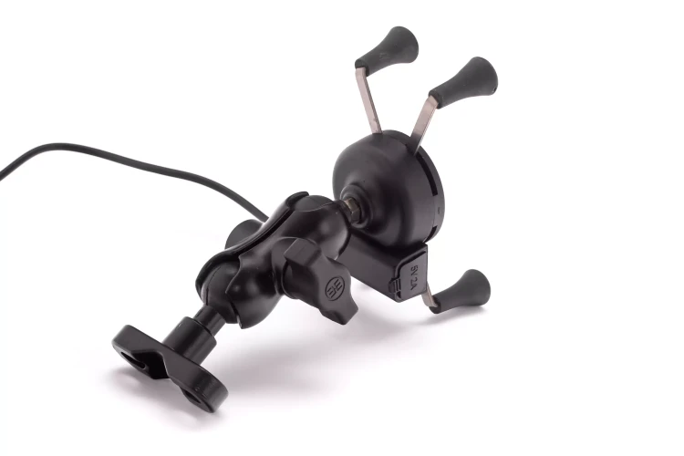 Uchwyt motocyklowy na telefon z ładowarką RAM L-metal USB - BT153