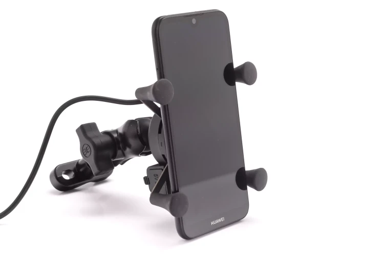 Uchwyt motocyklowy na telefon z ładowarką RAM L-metal USB - BT153