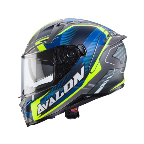 CABERG KASK INTEGRALNY AVALON X OPTIC KOLOR SZARY MAT/NIEBIESKI/ŻÓŁTY FLUO ROZMIAR L