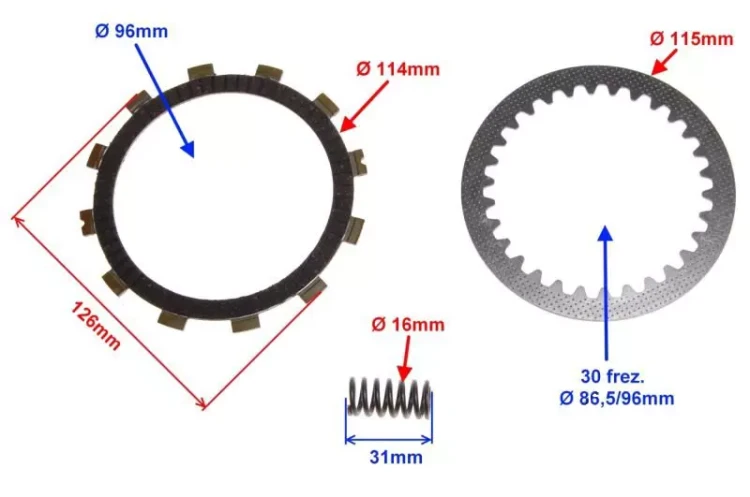Kompletny zestaw sprzęgła do Suzuki GN 125