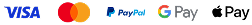 payment methods: Visa, mastercard, PayPal. google pay, apple pay